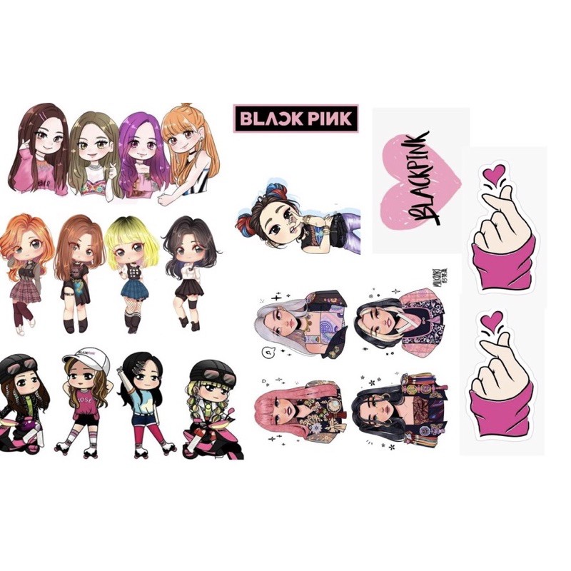 Black Pink Stickers A4 size | Shopee Philippines