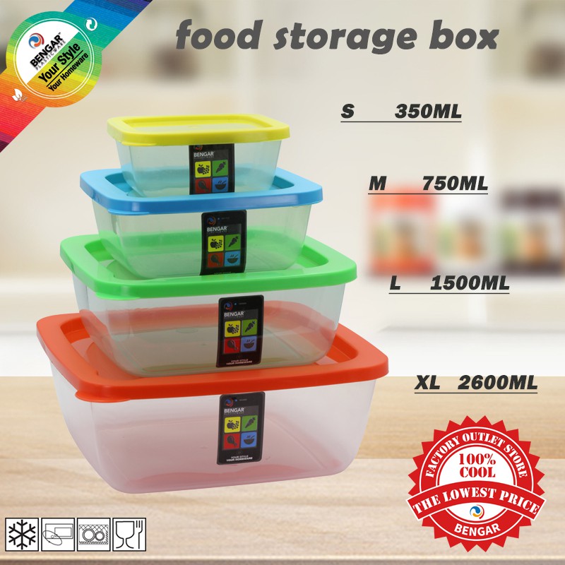 New HQC FOOD STORAGE BOX food keeper food container set clear