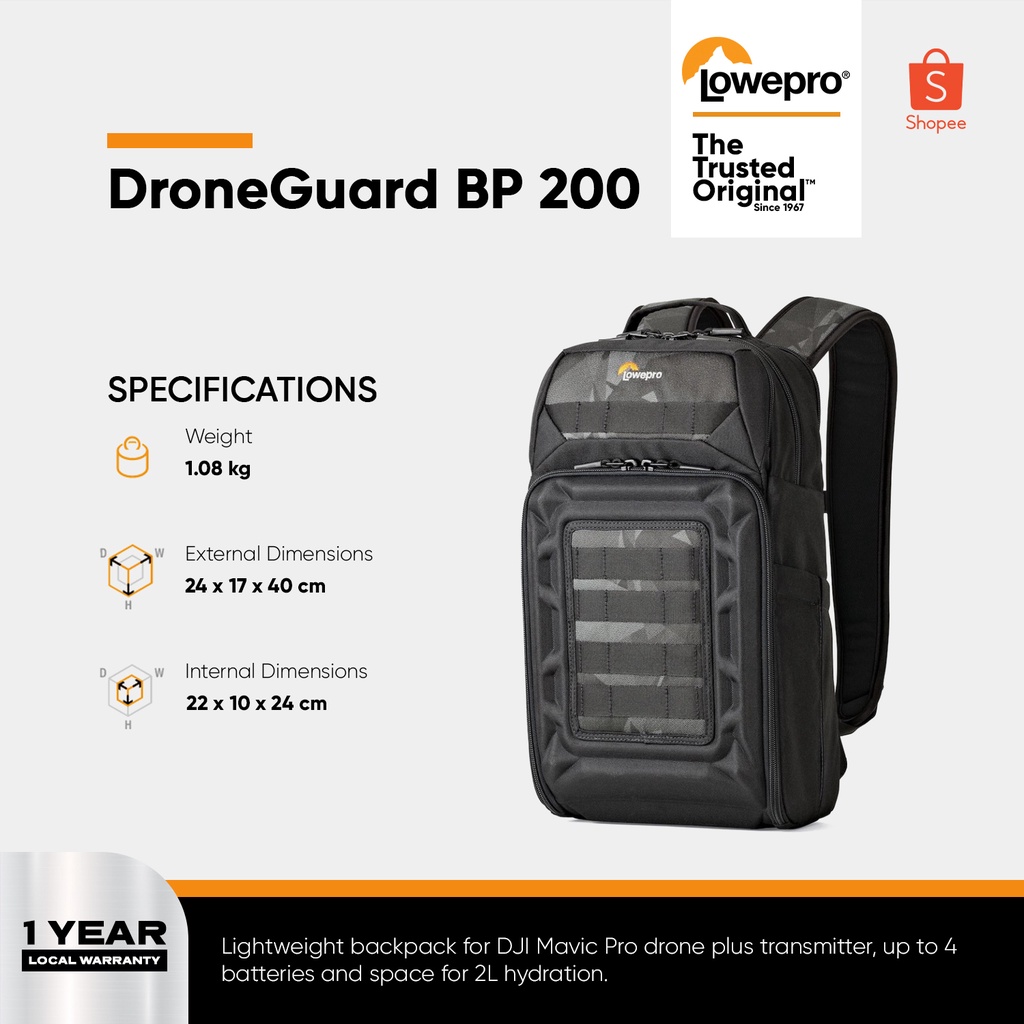 Lowepro DroneGuard 200 Camera Backpack Black Shopee Philippines