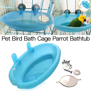 Pet Bird Bath Cage Parrot Bathtub With Mirror Bird Cage Accessories Shower Box Small Parrot Cage Pet
