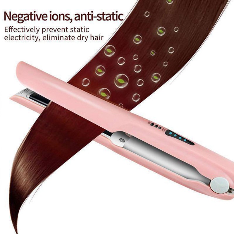 Usb Charging Curler Hair Straightener Tool Mini Wireless Cordless