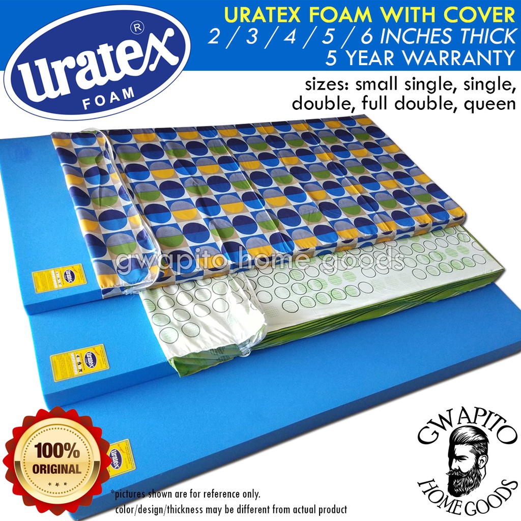 Uratex Foam with Cover 2 / 3 / 4 / 5 / 6 inches 100% ORIGINAL ( Single