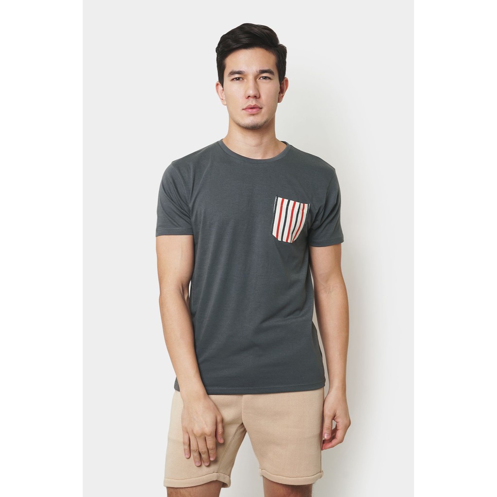 Penshoppe T-Shirt With Pocket For Men (Gray) | Shopee Philippines