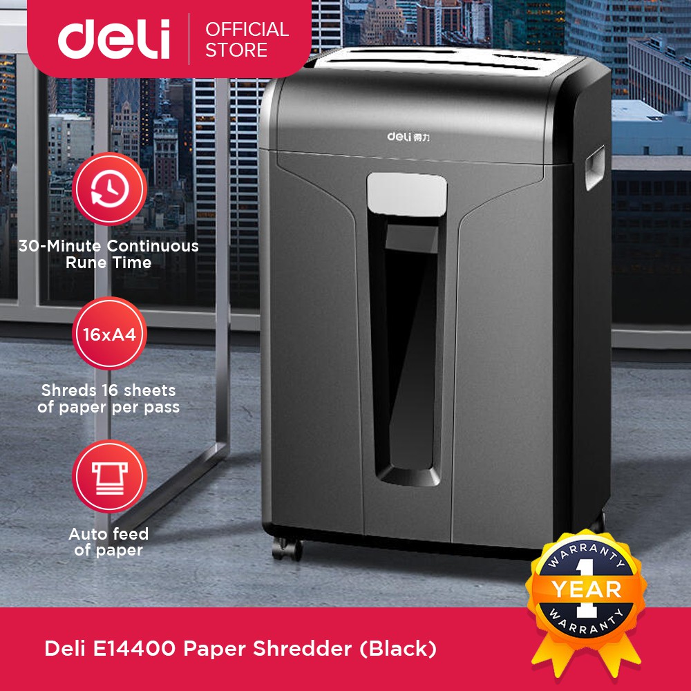 Deli Paper Shredder E14400 Black (Automatic) Shopee Philippines