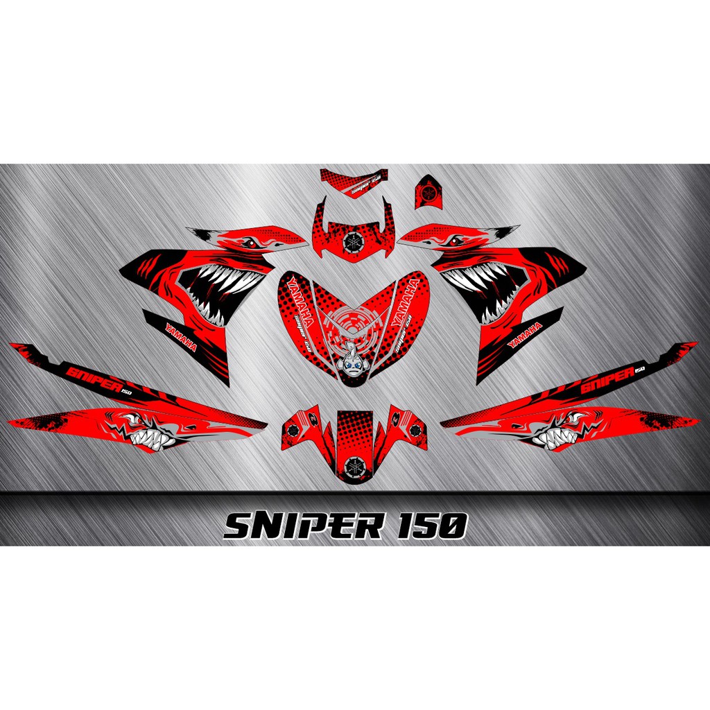 Sniper 150 Decal Kit 17 18 Red Shark 1 500