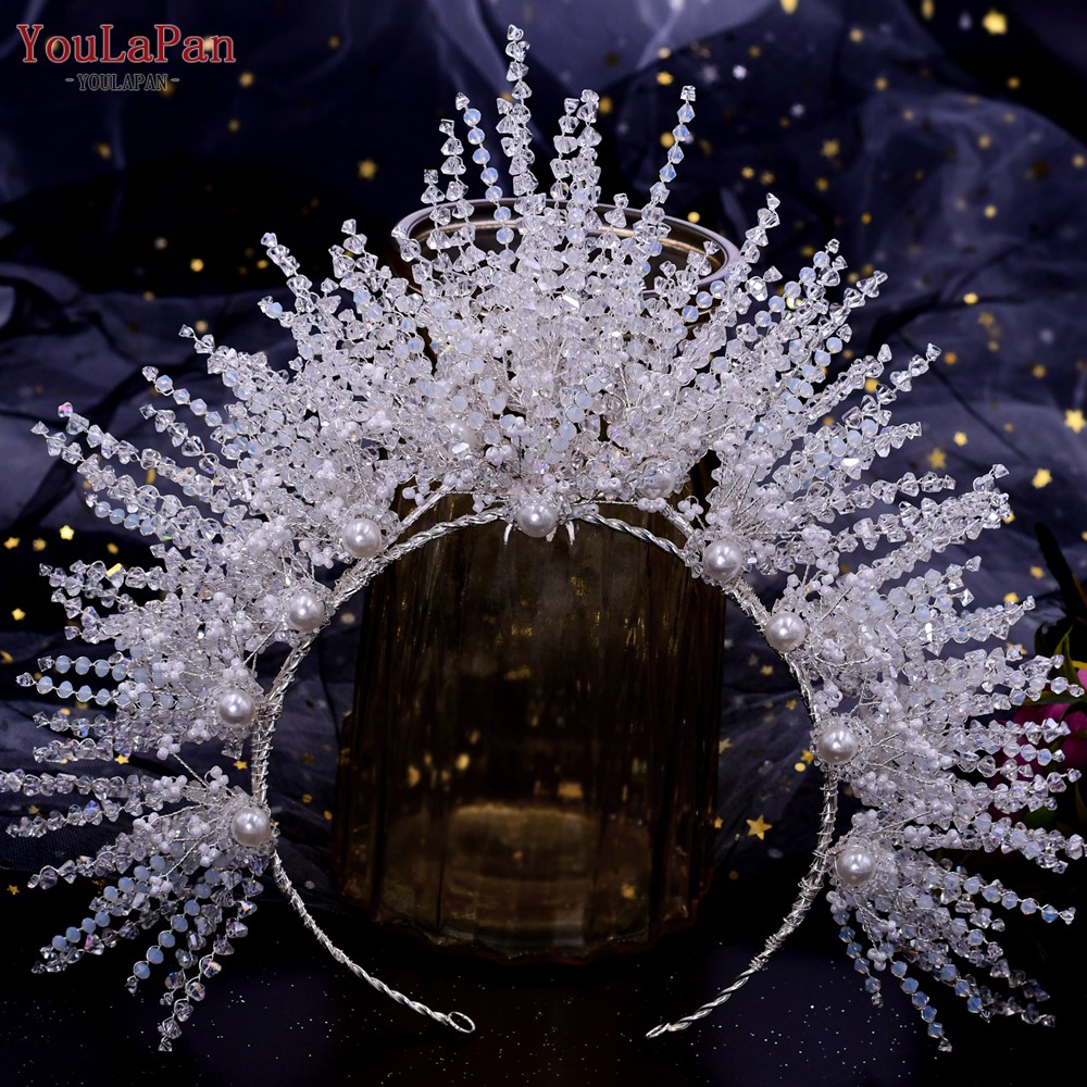 YouLaPan HP399 Elegant Crystal Wedding Hairbands with Beaded Goddess ...