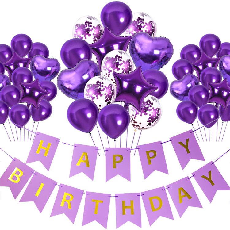 Purple Butterfly Theme Birthday party Curtain Background Cake Topper Banner Tassel Sequin Balloon Wedding Birthdays Happy Party Decors Supplie