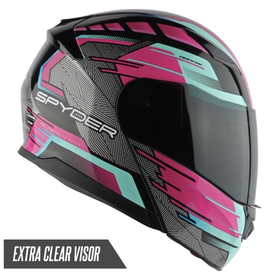 Spyder Modular Helmet with Dual Visor Arrow GD Series9 (FREE CLEAR ...