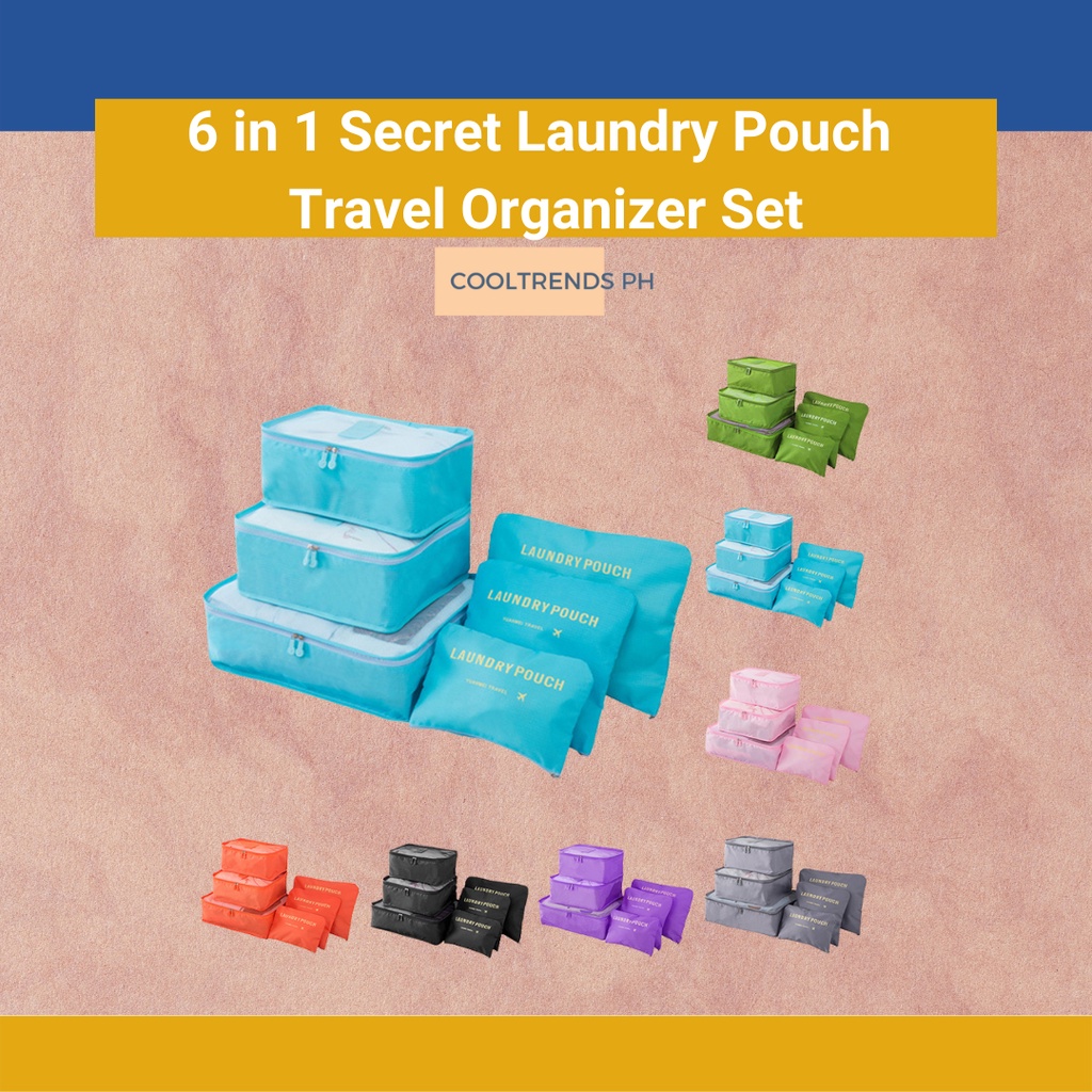 Cooltrends 6 in 1 Secret Laundry Pouch Travel Organizer Set Shopee