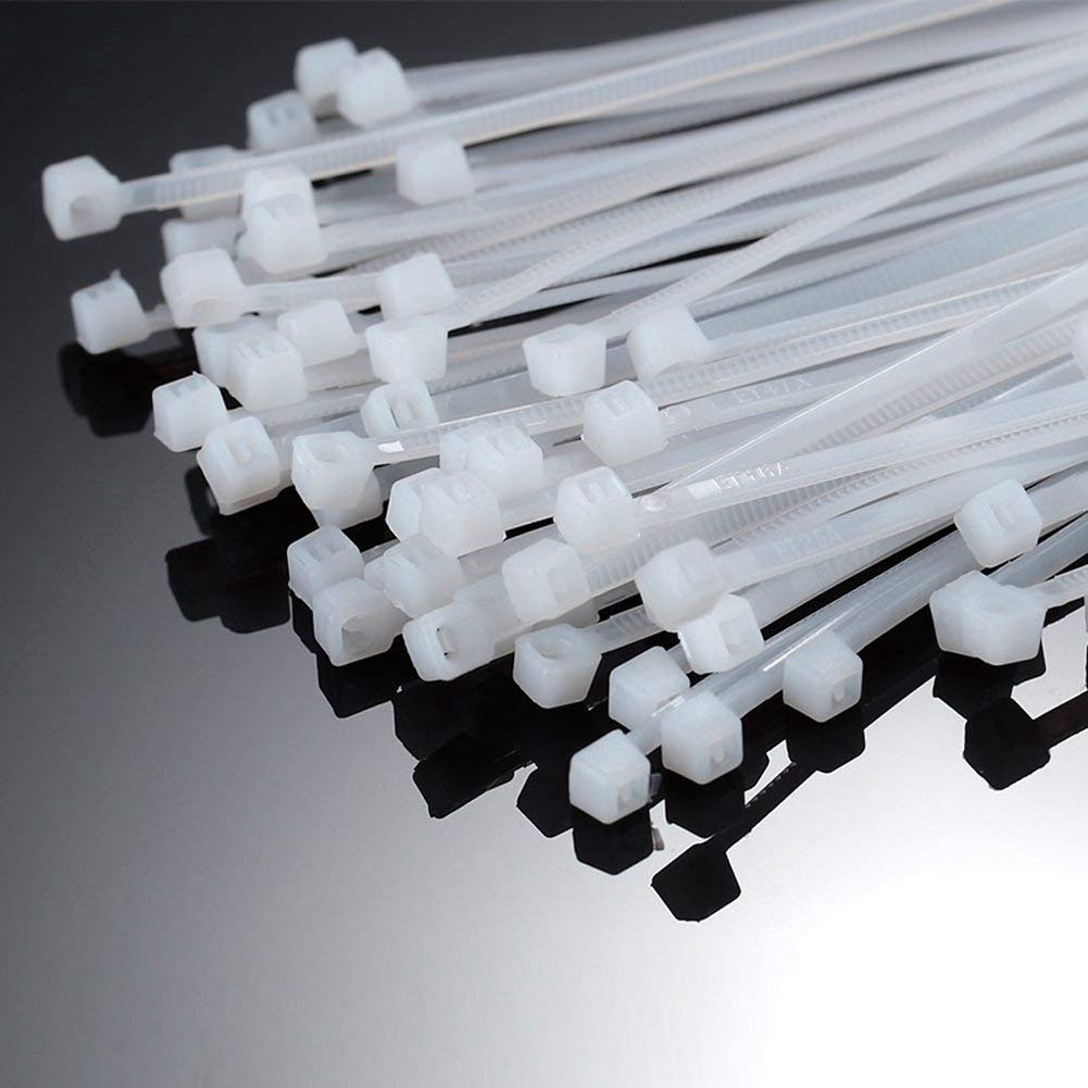 100 x Plastic Zip Trim Wrap Cable Loop Ties Wire Self-Locking Black 2.5*100mm UQ 
