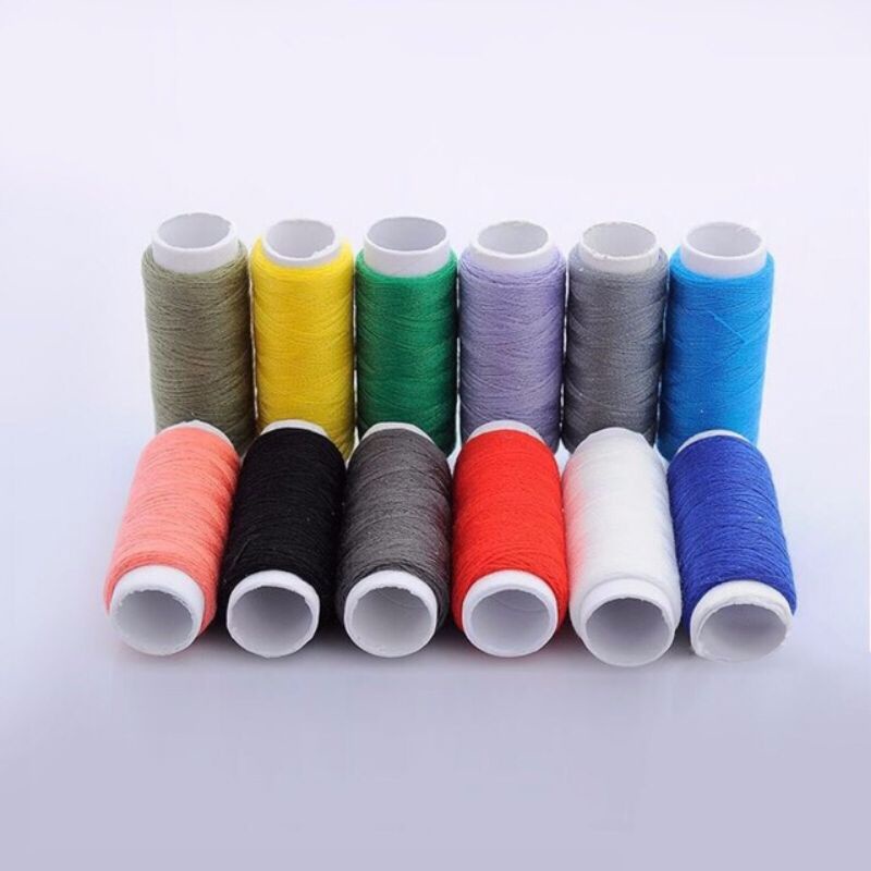 Sewing thread 12pcs /box plain white and assorted any colour | Shopee ...