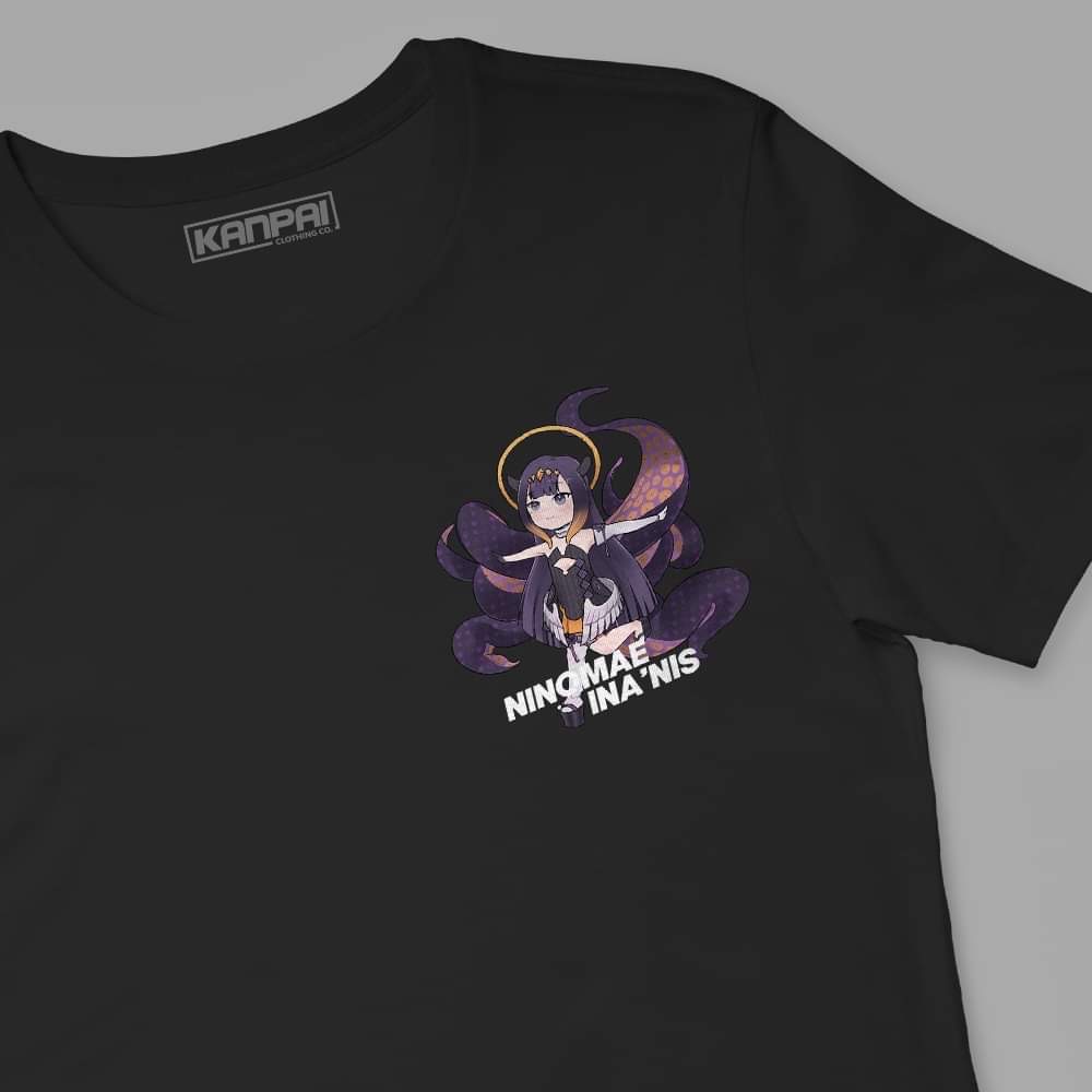 Kanpai Co. Shirt - Chibi Idols Minimalist Print - Ninomae Ina'nis