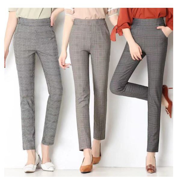 Highwaist Checkered Trouser Pants | Shopee Philippines