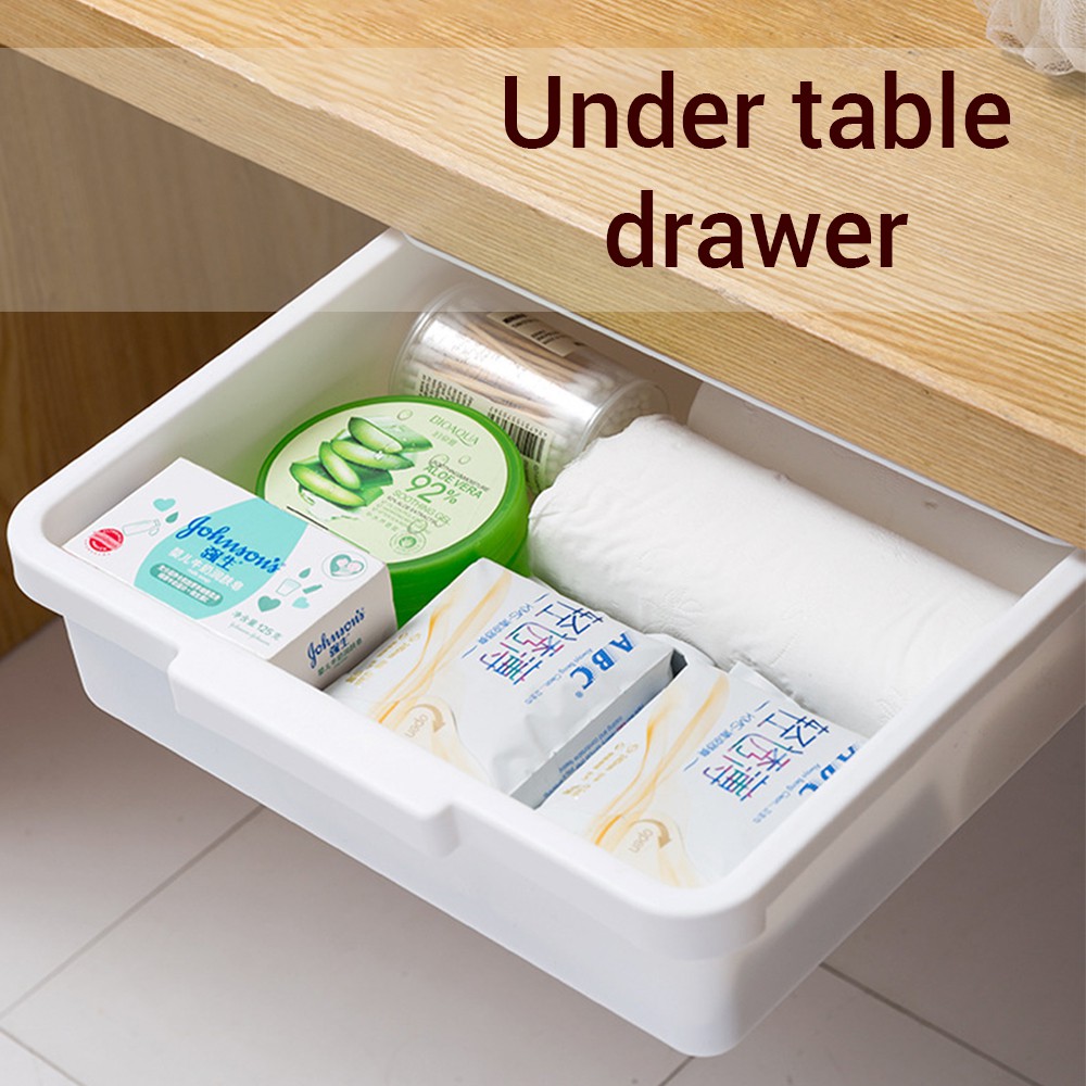 LOCAUPIN Under The Table Pull Out Drawer Space Saving Desk Organizer
