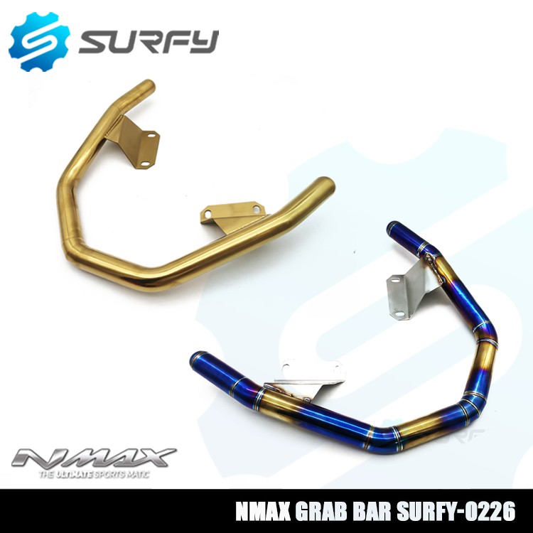 Surfy Nmax Grab Bar Two Tone Gold Titanium Racing Hero Brand Motorcycle