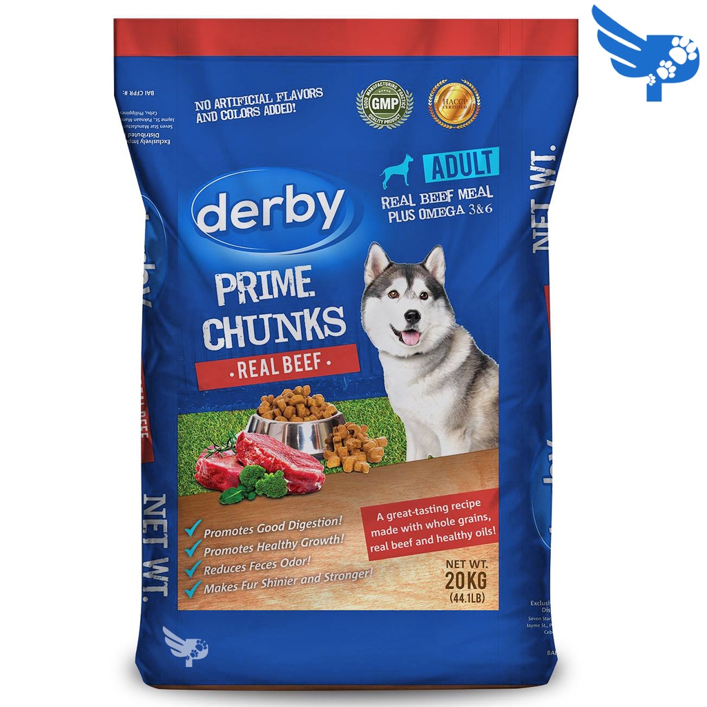 Derby Adult 20kg Prime Chunks Beef Flavor Dog Dry Food