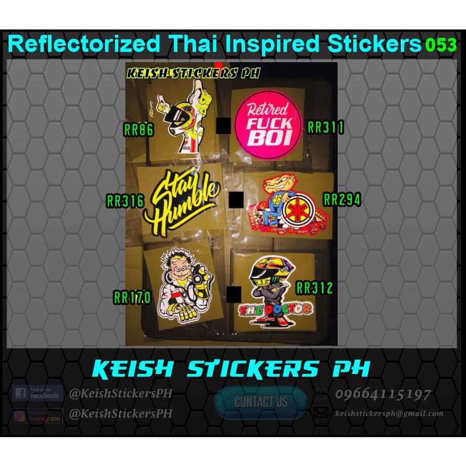 Thai Inspired Reflectorized Stickers-053 | Shopee Philippines