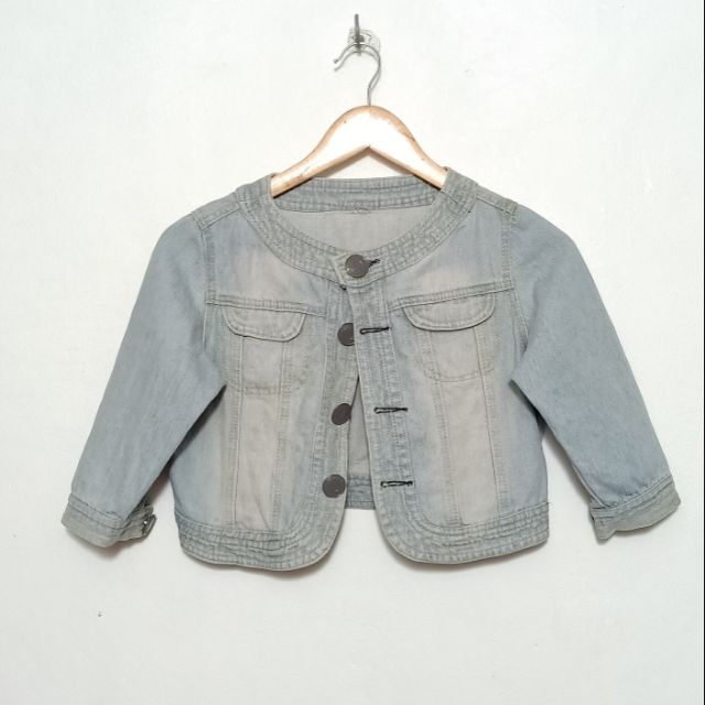 crop top and denim jacket