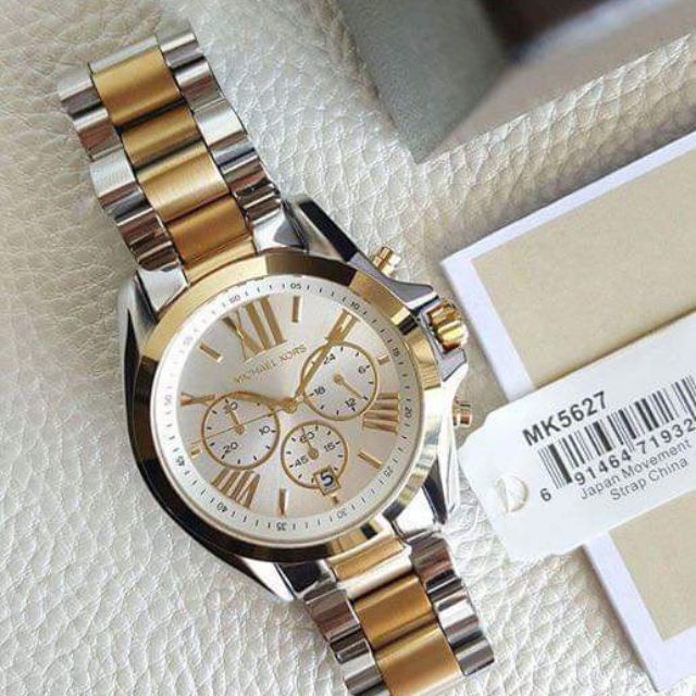 michael kors two tone bradshaw watch
