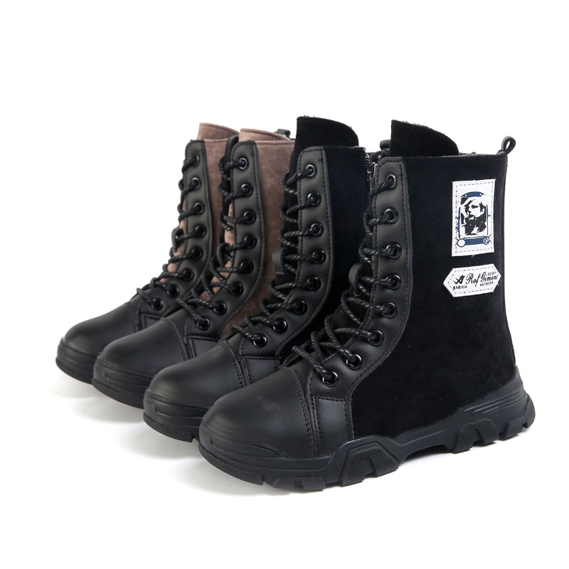 boys black lace up boots