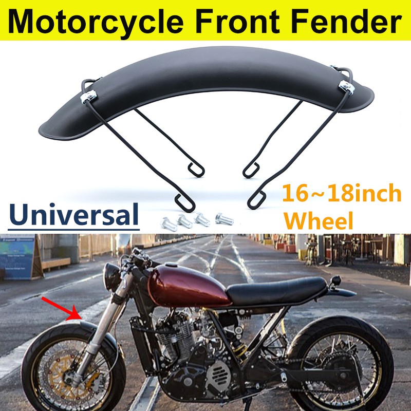 Dingln Universal Motorcycle Silver Front Mudguard Mud Flap Guards Fenders Modification Accessory 