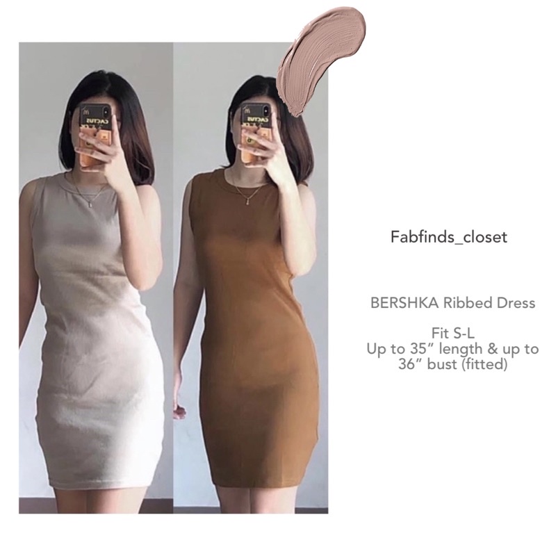 ribbed mini dress bershka