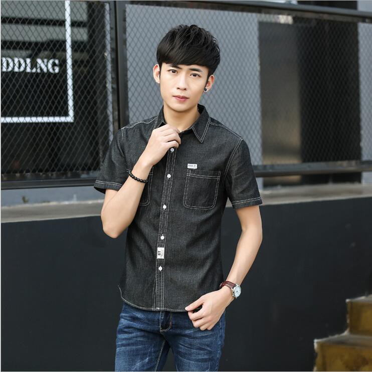 Denim Shirt Men Cotton Soft Comfortable Shirt Jeans Straight
