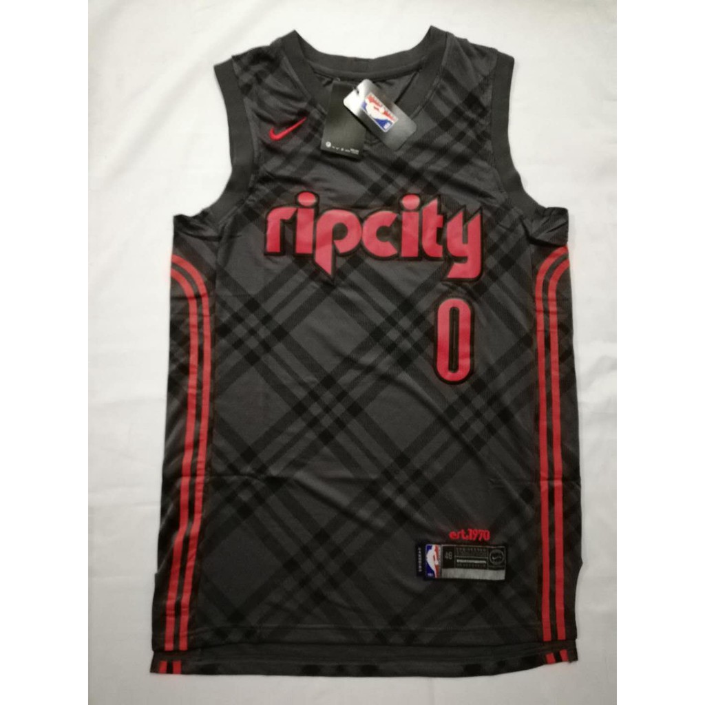 damian lillard black rip city jersey