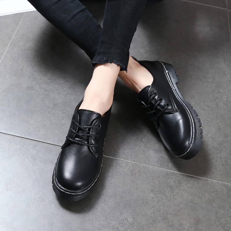 Women Oxford Leather Shoes Casual Flat 