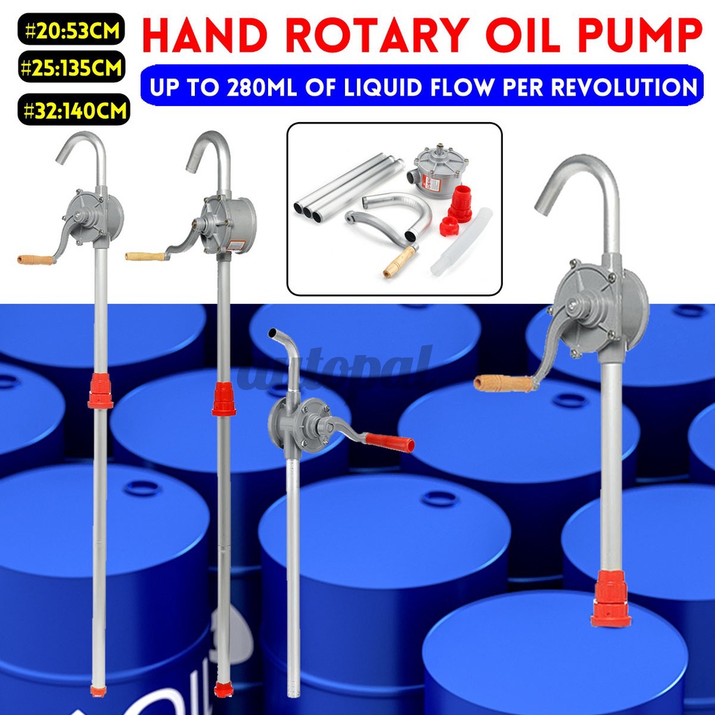 Rotary Hand Drum Barrel Syphon Self Priming Pump Diesel Fuel Oil Diesel