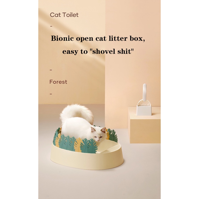 Creative Jungle Cat Litter Box Semi-enclosed Cat Toilet Removable Splash-proof Cat Titter Box Pet Toilet Cat Cleaning Su #7