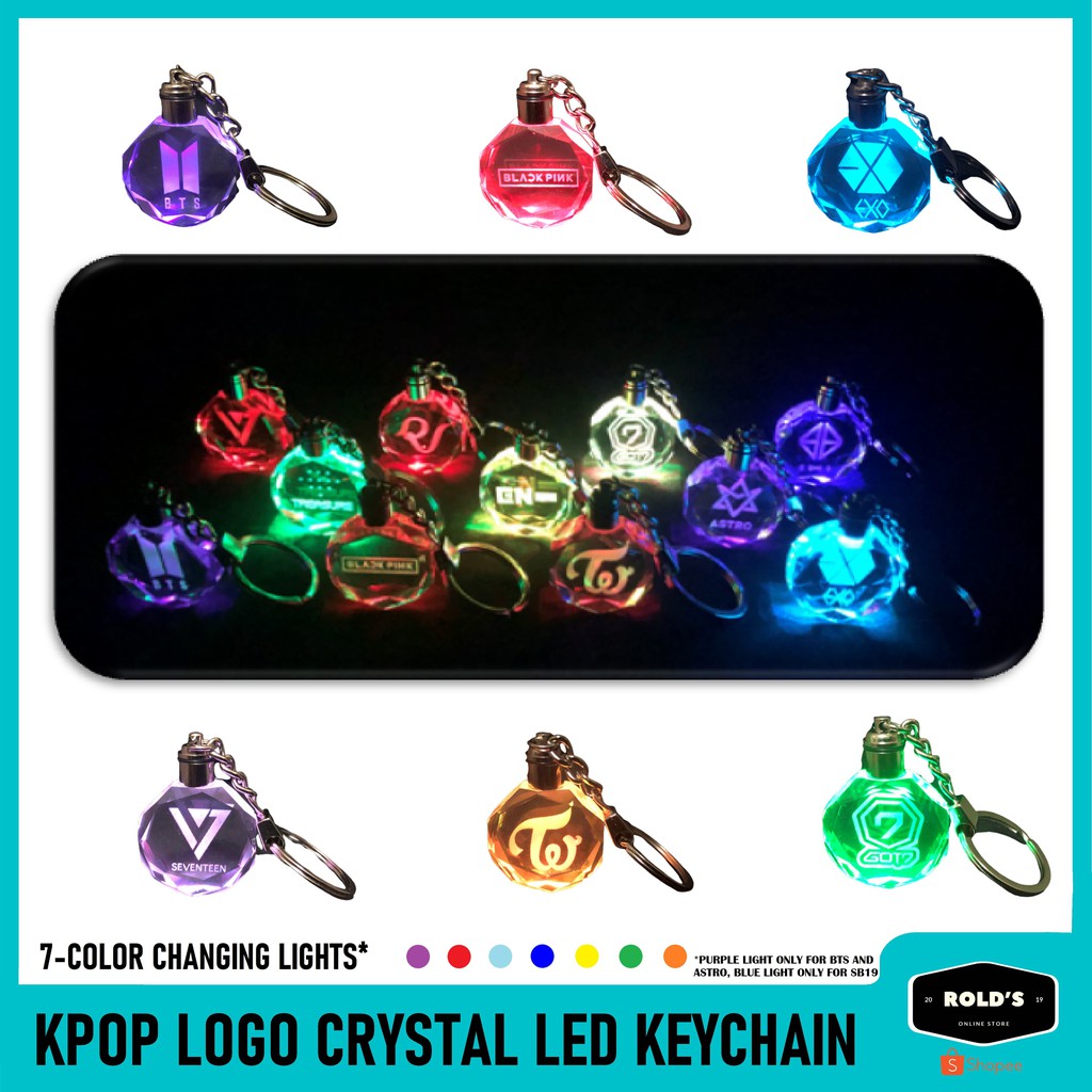 Kpop Logo Crystal Led Keychain Bts Exo Blackpink Twice Shopee Philippines
