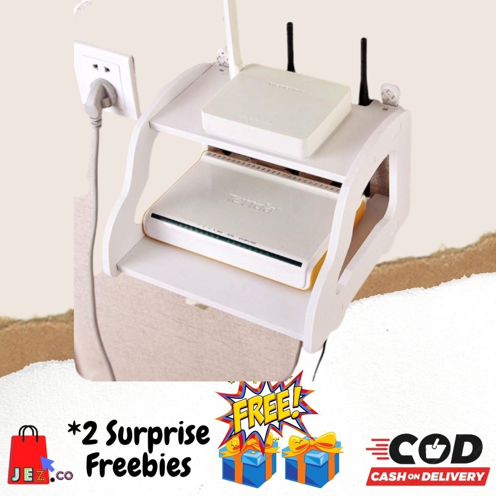 Wooden Wall Mounted Wifi Router Shelf SetTop Box Bracket Storage Box