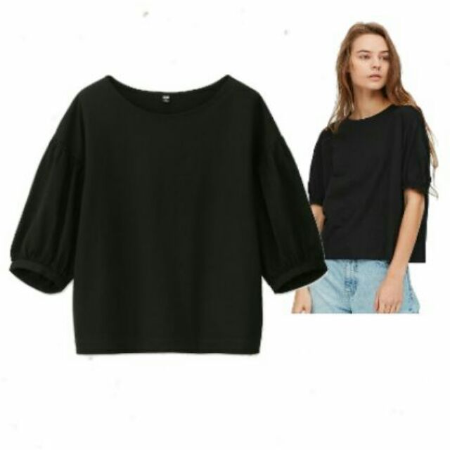 uniqlo puff sleeve crew neck sweater
