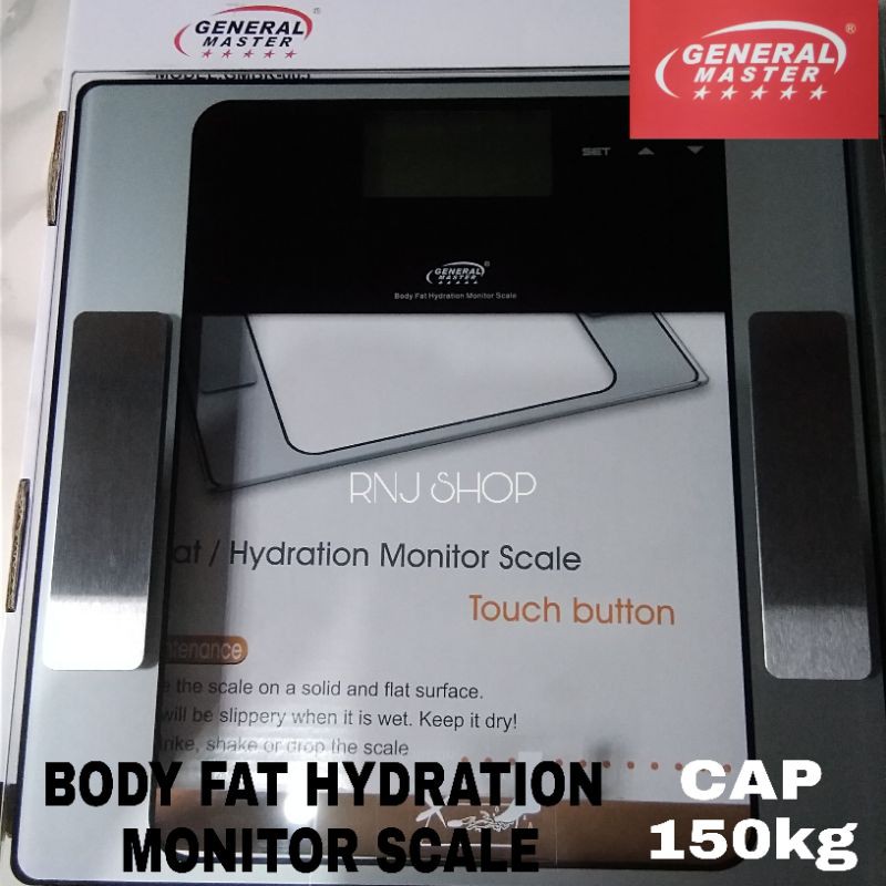 Digital Weighing Scale + Body Fat/Hydration Monitor Scale Shopee