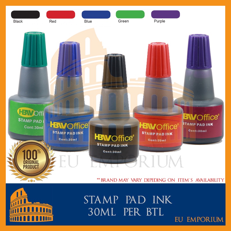 Stamp Pad Ink Refill (1) Bottle Permanent Ink Finger print Ink Hand