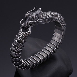 Creative Design Bracelet For Men Fashion Bangle Black Dragon Snake Bone Chain Jewelry Gift #5