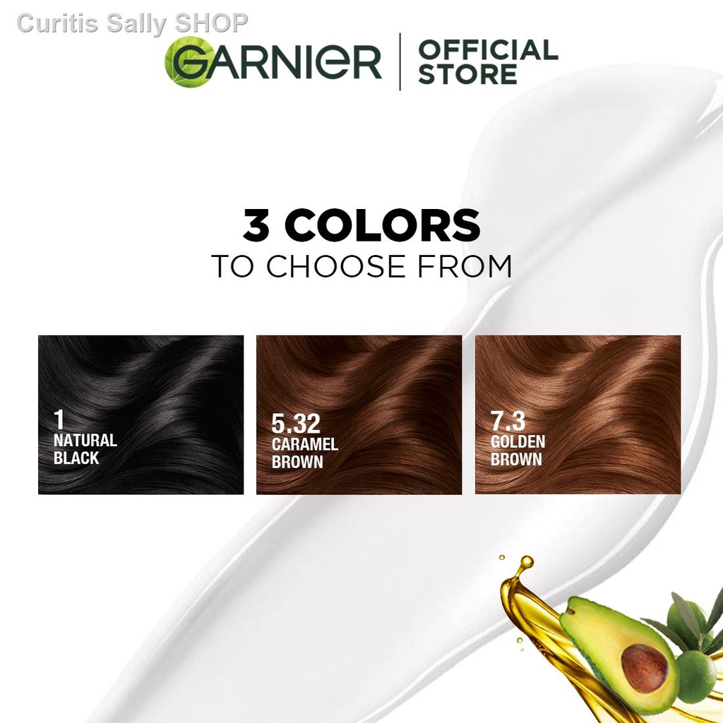 Garnier Color Naturals 7.3 Golden Brown Hair Color Set of 3 - Long lasting, Permanent Hair Color(bag