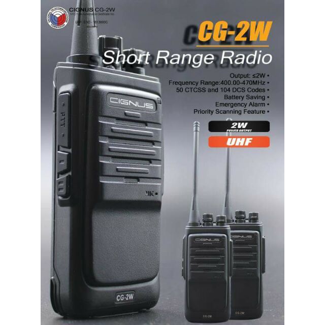 Cignus CG2W UHF 2w two way radio Shopee Philippines