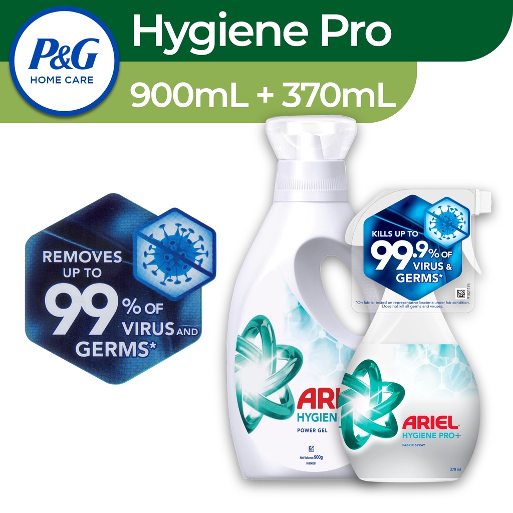 Ariel Liquid Detergent Hygiene Pro+ 900mL + Fabric Spray 370mL Shopee