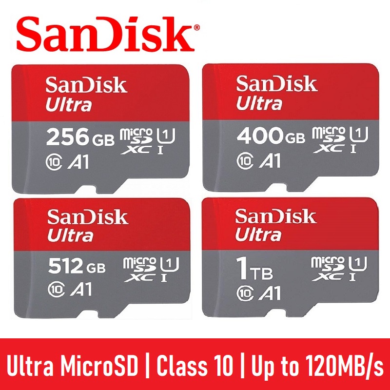 SanDisk Ultra 256GB 400GB 512GB 1TB Micro SD Card Class 10 Memory Card