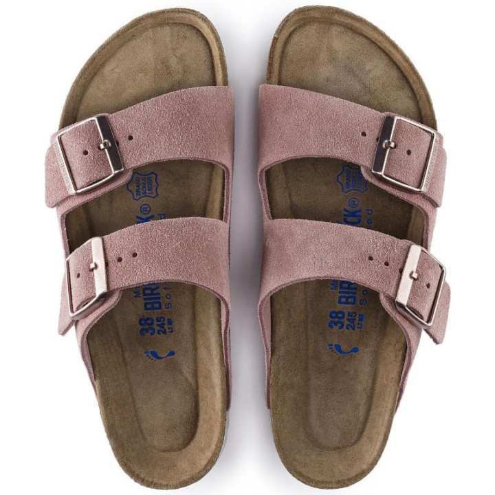 birkenstock arizona two strap sandals rose suede
