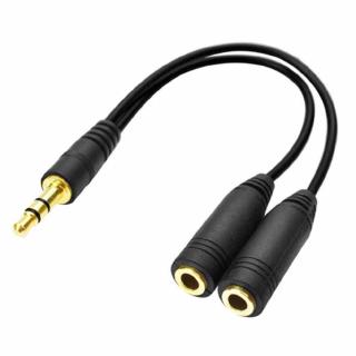 3.5mm Stereo Audio 1Male to 2Female Mic TRRS Splitter Cable  Adapter