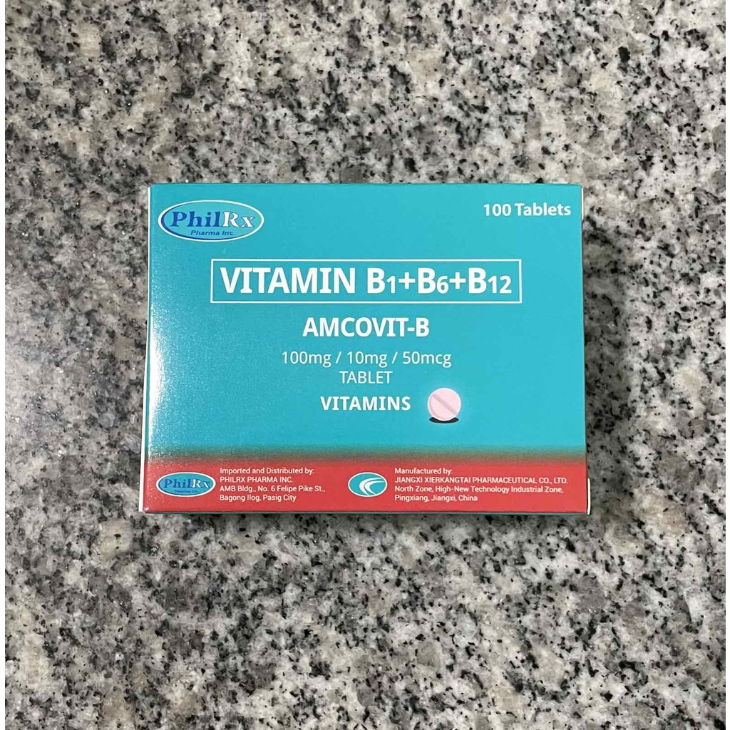 AMCOVITB Vitamin B Complex B1+B6+B12 100mg/10mg/50mcg Tablet Shopee