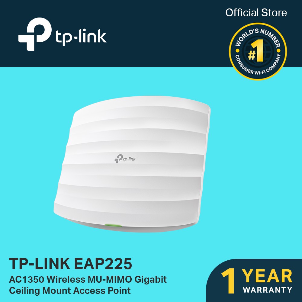 TPLink EAP225 Wireless MUMIMO AC1350 Gigabit Ceiling Mount Access