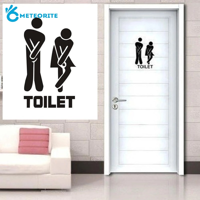 1 Pc 13*18cm Creative Men Women Funny Posture Lavatory Door Sticker