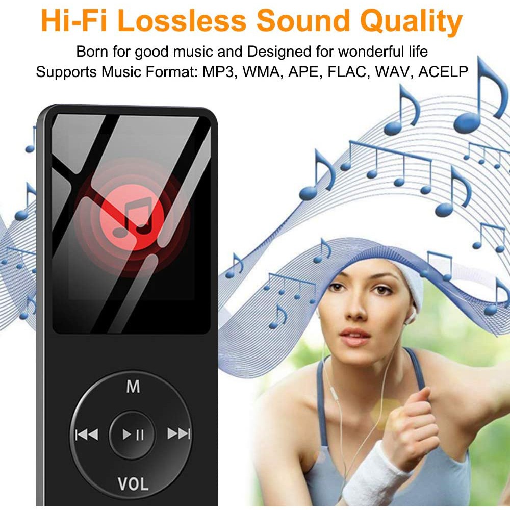 【Ready Stock】New card ultra-thin screen MP4 player lyrics, speed change, repeat, e-book MP3, lossle