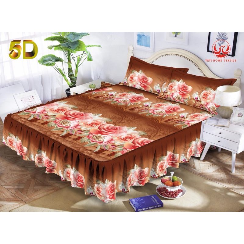 BED SHEET WITH SKIRT 5D 4IN1 KOREAN COTTON Shopee Philippines
