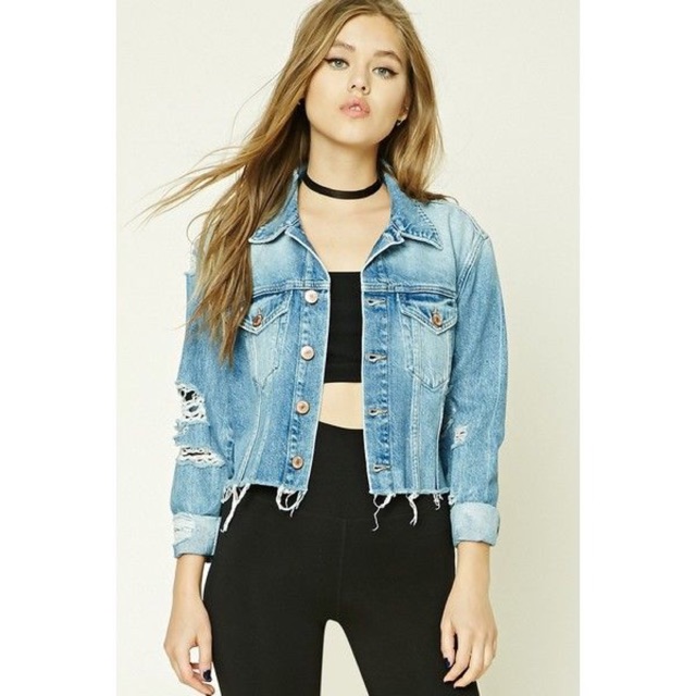 forever 21 long denim jacket