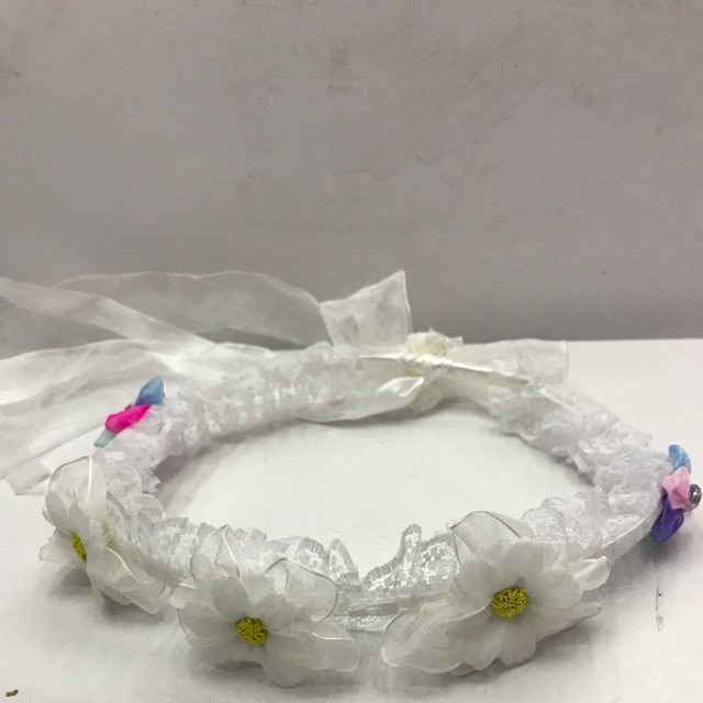 all white flower crown